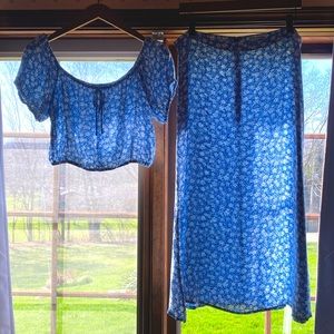 Reformation Blue Floral Midi Dress